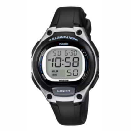 Casio LW-203-1AV Classic Digital 10-Years Battery Life Black Resin Woman's Watch